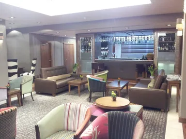 This washed-out photo doesn't properly convey the relaxing feeling of the bar area.