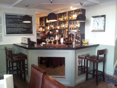 Trendy gastropub interior.