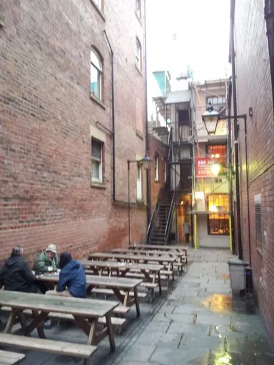 Angel Inn Yard, with its surprising beer garden.