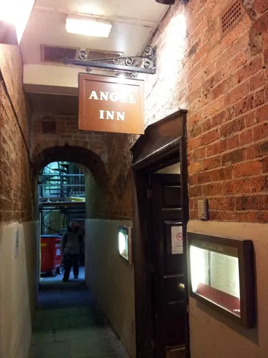 This is about the extent of the Angel's signage.