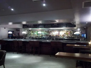Check out the vast selection of spirits behind the bar!