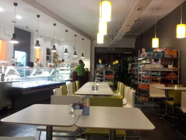 The canteen-like food serving area.