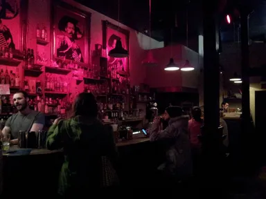 The bar area, with its crazily huge selection of tequila.