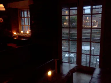 Tiny balcony! Too bad you can't reserve that table!