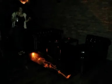 This was taken with the flash. Yes, it's that dark down there.