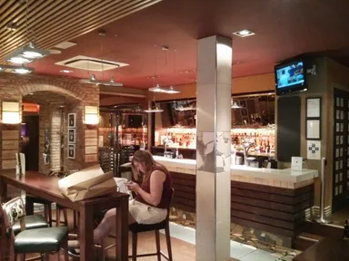 The bar area is hotel-like.