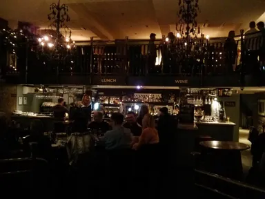 The mezzanine area was host to an office Christmas do when we visited.
