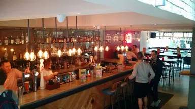 Downstairs bar area.