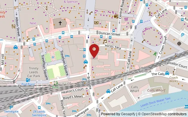 Map showing the location of 163 Lower Briggate, Leeds LS1 6LY
