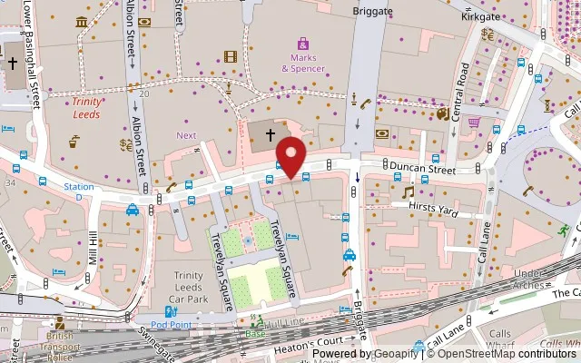 Map showing the location of 7-9 Boar Lane, Leeds LS1 5DD