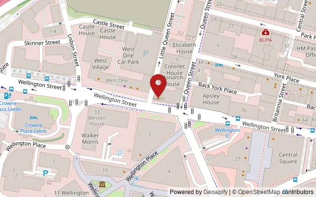 Map showing the location of 88 Wellington Street, Leeds LS1 4LT