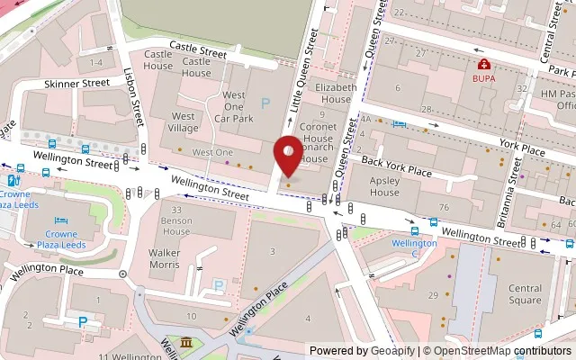 Map showing the location of 88 Wellington Street, Leeds LS1 4LT