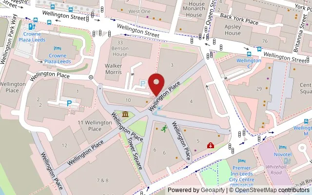 Map showing the location of 10 Wellington Place, Leeds LS1 4AP