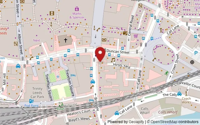 Map showing the location of 156 Briggate, Leeds LS1 6LY