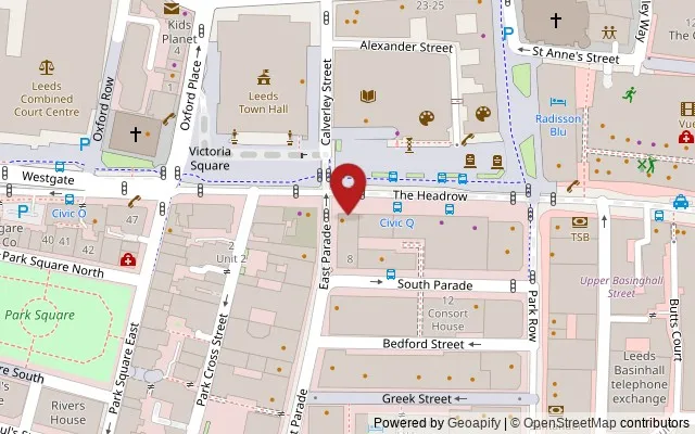 Map showing the location of 159 The Headrow, Leeds LS1 5RG
