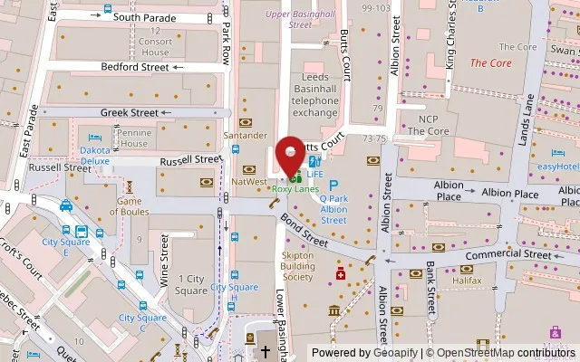 Map showing the location of 1st Floor, The Podium, Bond Street, Leeds LS1 5BQ