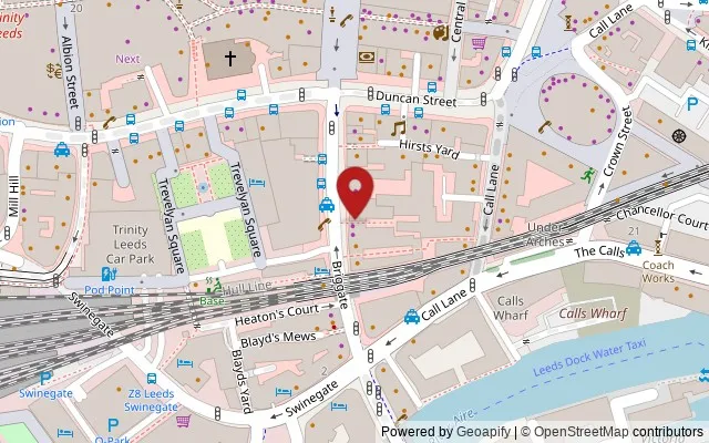 Map showing the location of 168 Lower Briggate, Leeds LS1 6LY