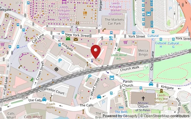 Map showing the location of 43 Kirkgate, Leeds LS2 7DR
