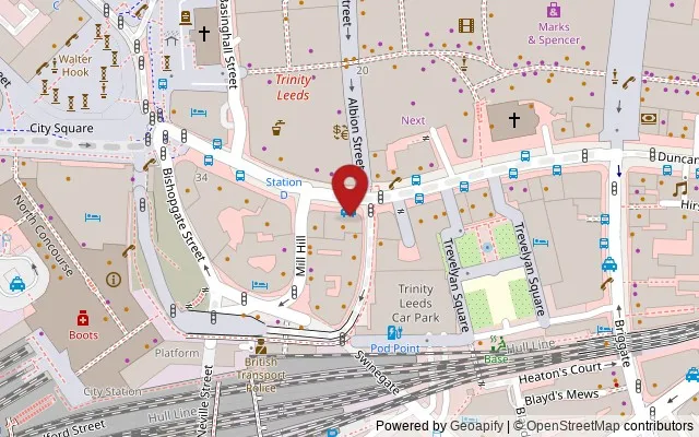 Map showing the location of 24-28 Boar Lane, Leeds LS1 5DA