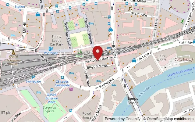 Map showing the location of 6 Heatons Court, Leeds LS1 4LJ