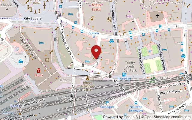 Map showing the location of Mill Hill, Leeds LS1 5DQ