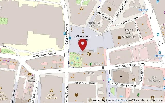 Map showing the location of Unit D, Electric Press, Leeds LS2 3AD
