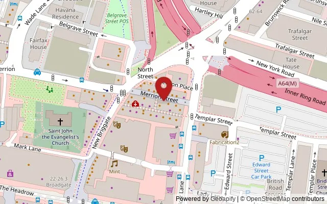 Map showing the location of 9a Merrion Street, Leeds LS1 6PQ