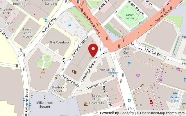 Map showing the location of 85 Cookridge Street, Leeds LS2 3AW