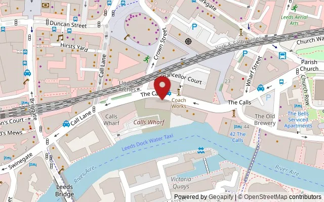Map showing the location of 20-24 The Calls, Leeds LS2 7EW
