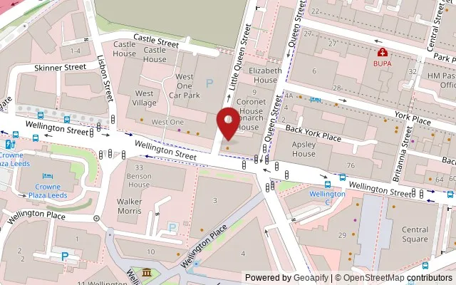 Map showing the location of 88 Wellington Street, Leeds LS1 4LT