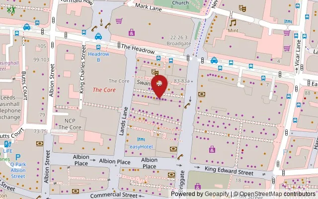 Map showing the location of 17 Thornton's Arcade, Leeds LS1 6LQ