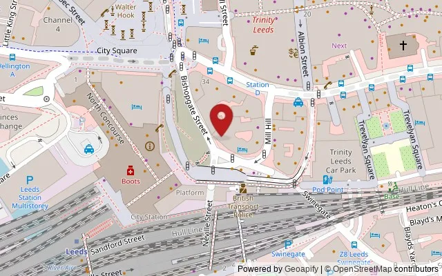 Map showing the location of Bishopsgate Street, Leeds LS1 5DY