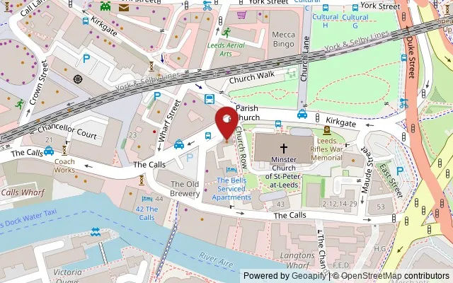 Map showing the location of 1 Church Row, Leeds LS2 7HD