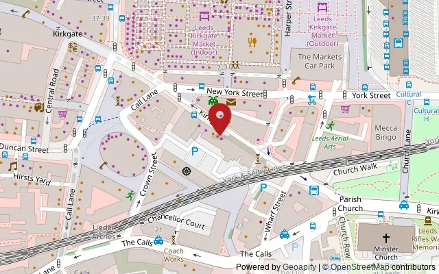 Map showing the location of 92 Kirkgate, Leeds LS2 7DJ