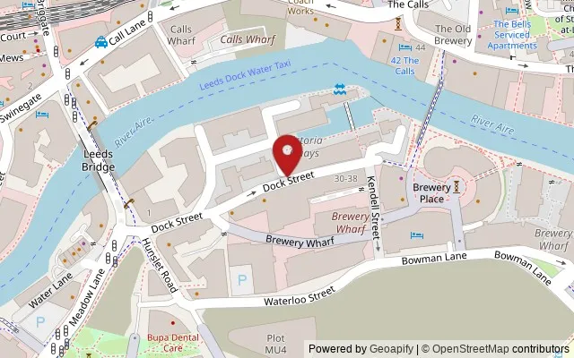 Map showing the location of 24 Dock Street, Leeds LS10 1JF