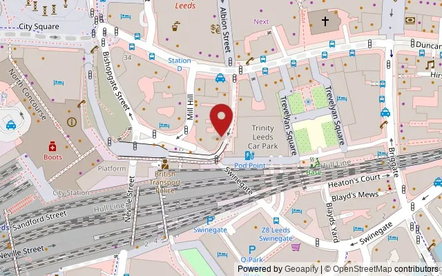 Map showing the location of 18 New Station Street, Leeds LS1 5DL