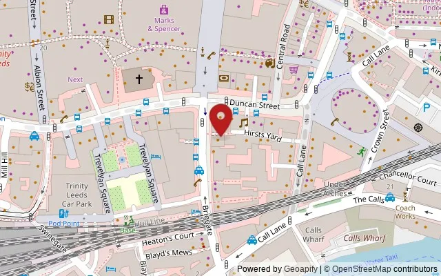 Map showing the location of 156 Briggate, Leeds LS1 6LY