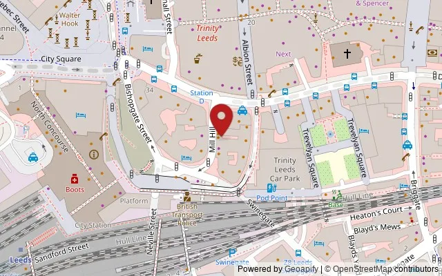 Map showing the location of 6 Mill Hill, Leeds LS1 5DQ